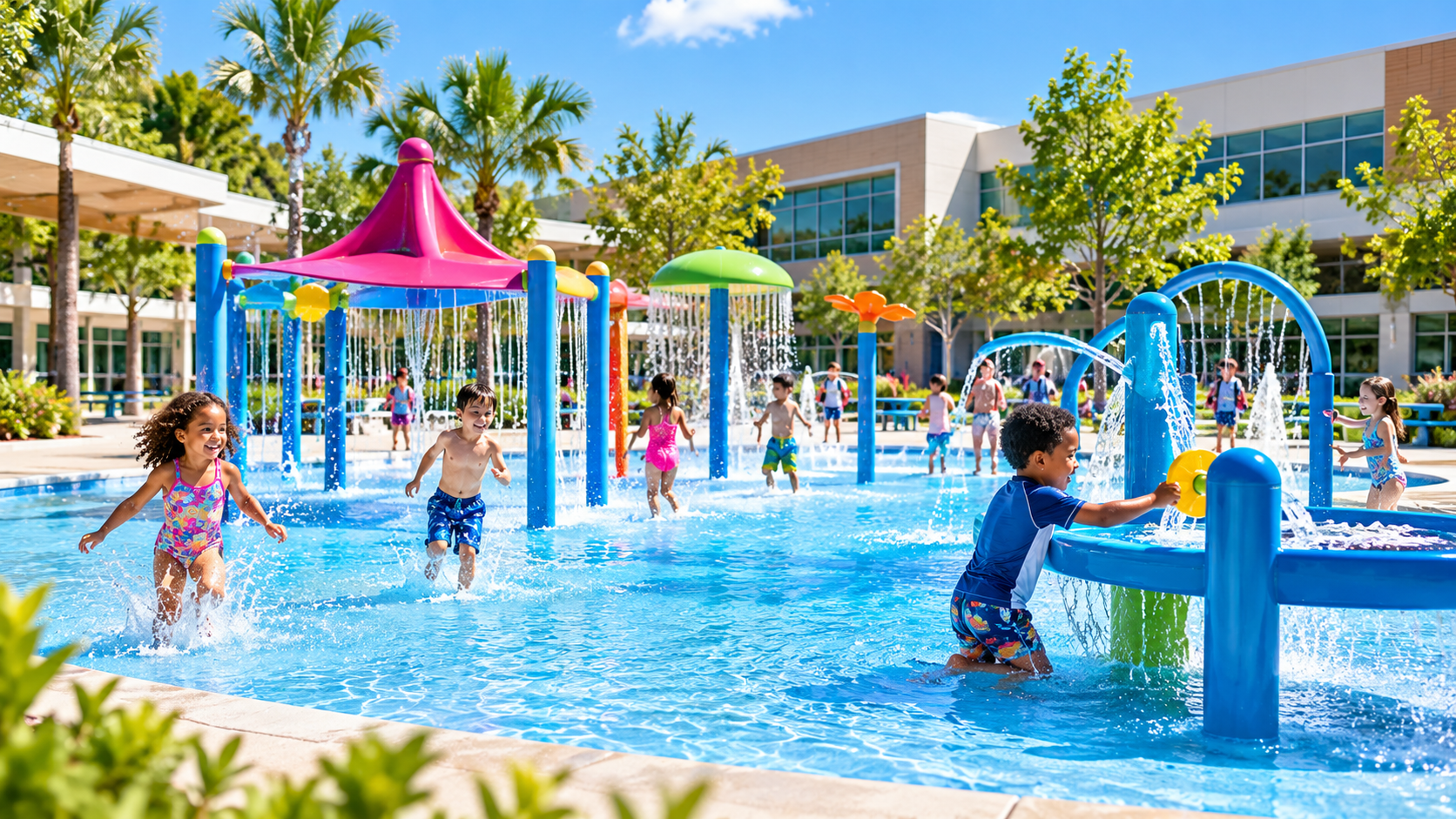 School water play area